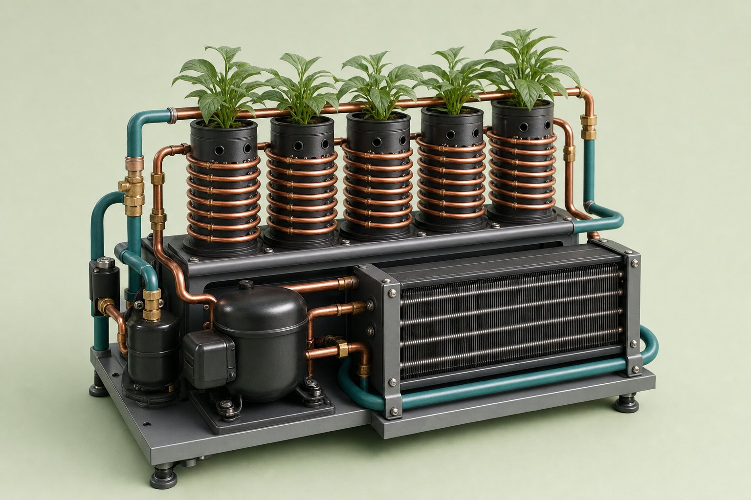 Thermal control compressor and coils